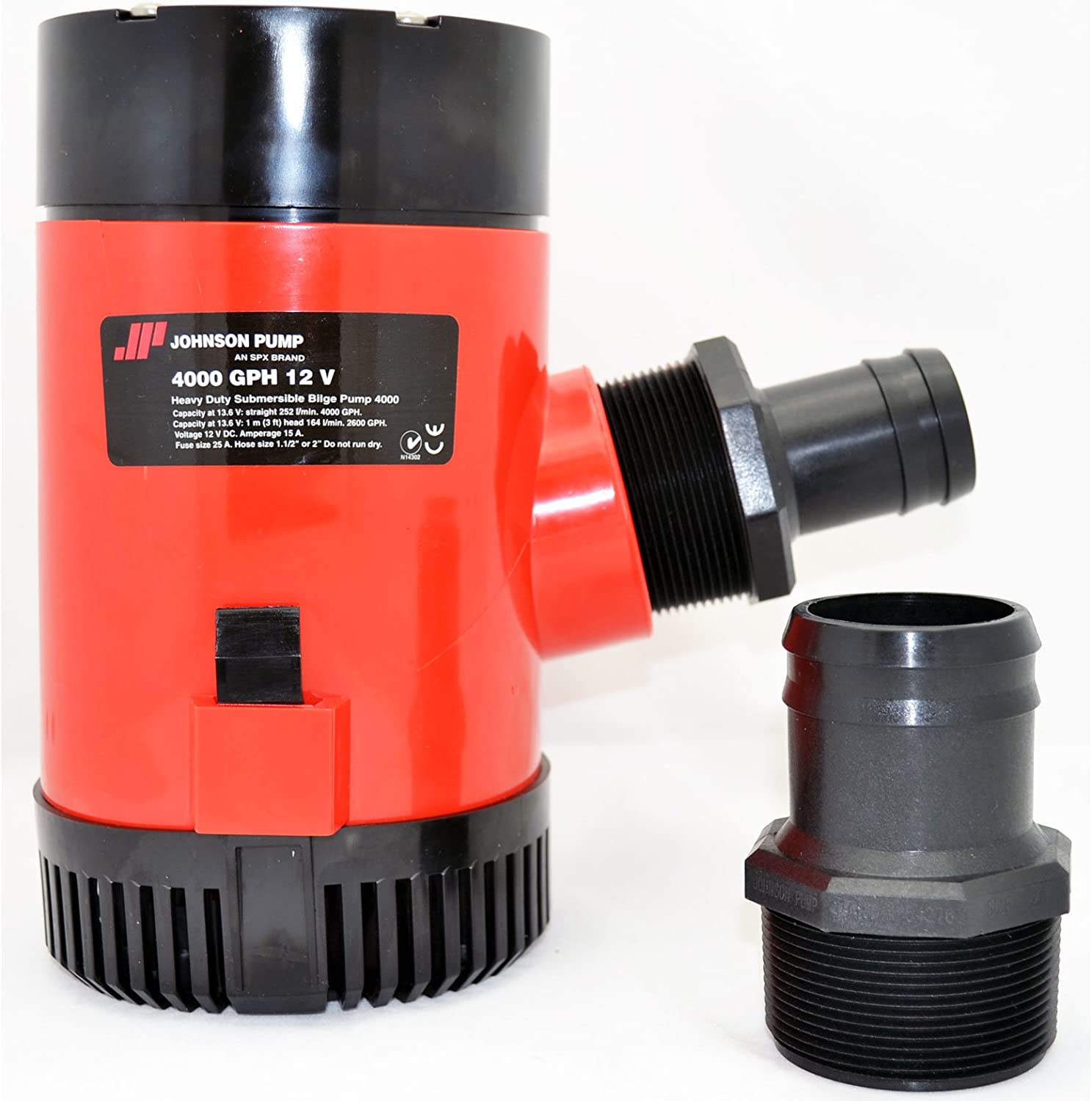 Johnson Pump - Heavy-Duty High-Capacity Bilge Pumps, Part No. 40004 - Volts 12 DC - Amps 15 - GPH 4000