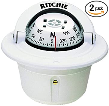 Ritchie - Flush-Mount Compass, Dial Combo White, Part No. HF743W