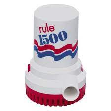 Rule - 1500 & 2000 Submersible Bilge Pumps, Part No. 02 - Description 12-Volt Pump - Amps 4 - GPH 1500