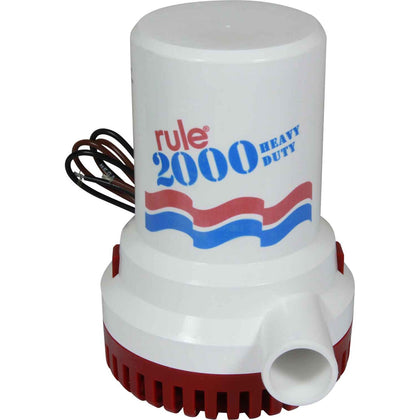 Rule - 1500 & 2000 Submersible Bilge Pumps, Part No. 10 - Description 12-Volt Pump - Amps 4 - GPH 2000