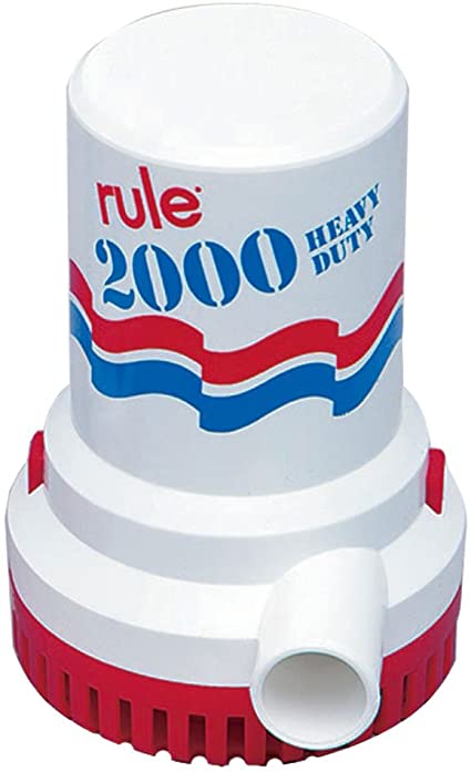 Rule - 1500 & 2000 Submersible Bilge Pumps, Part No. 12 - Description 24-V Pump - Amps 4.0 - GPH 2000