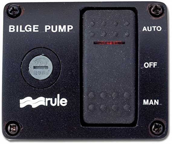 Rule - 2- and 3-Way Panel Bilge Pump Switches, Part No. 43 - Volt 12 - Amps 20