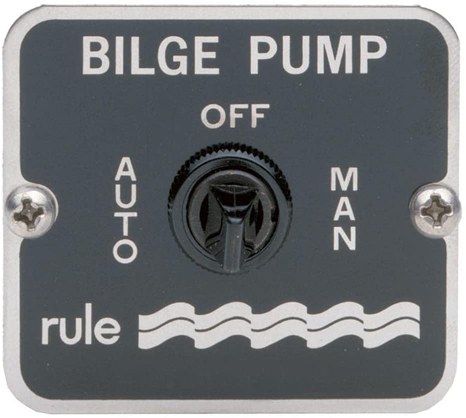 Rule - 2- and 3-Way Panel Bilge Pump Switches, Part No. 45 - Volt 12/24/32 - Amps 20/10/6.5