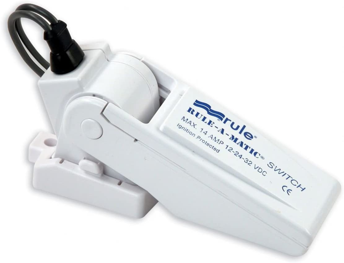 Rule - A-Matic & Rule-A-Matic Plus Automatic Float Switches, Part No. 35FA - Description Mercury Free Switch with Inline Fuse Holder - Volts 12-32 - Amps 14