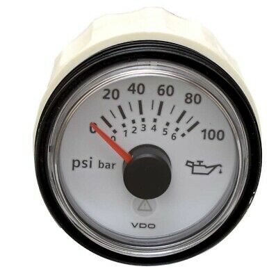 VDO - Oil Pressure Gauges, Part No. A2C53413310-S - White - 0-100 Psi