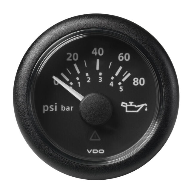 VDO - Oil Pressure Gauges, Part No. A2C59514128 - Black - 0-80 Psi