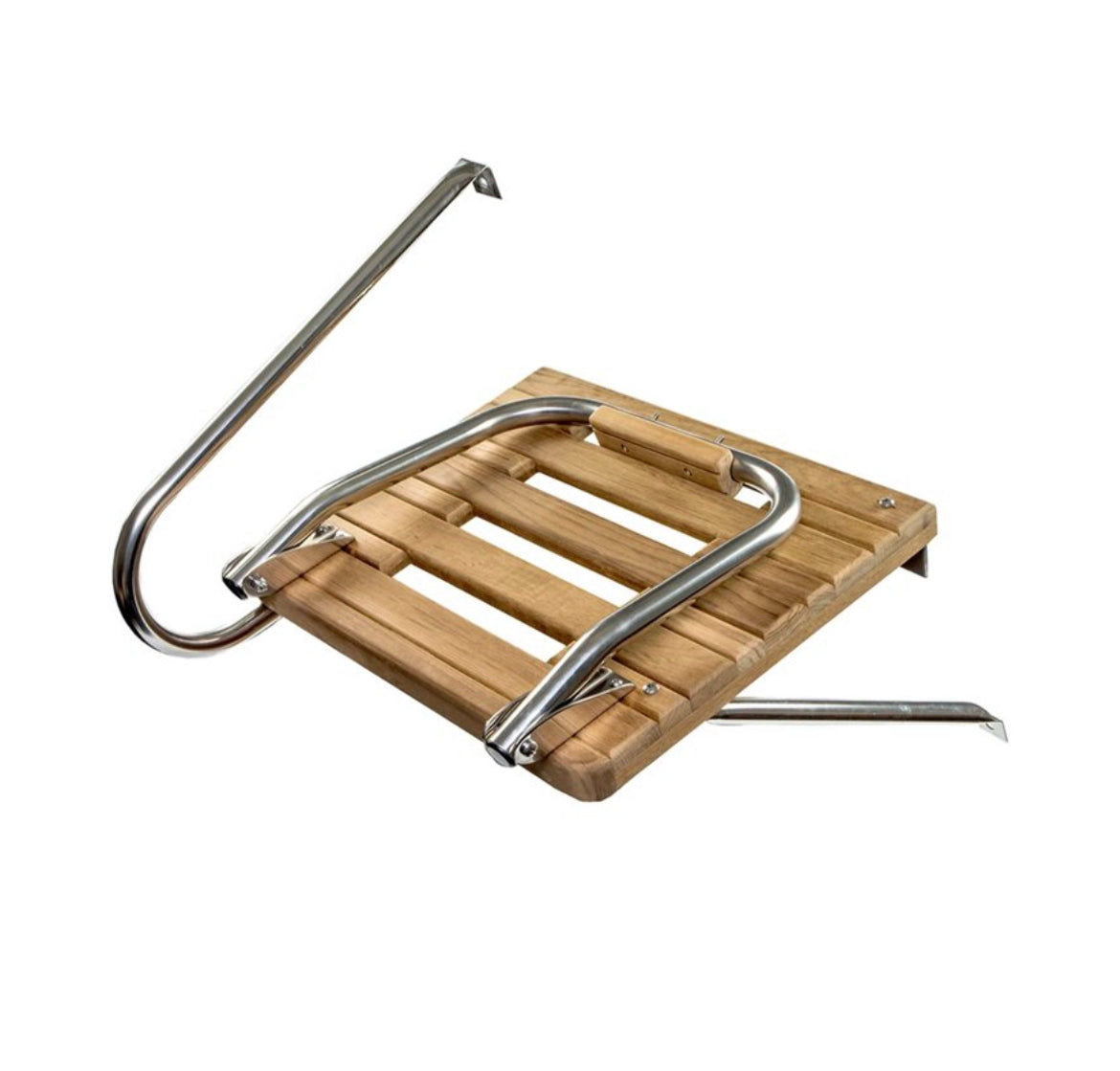 Teak Swim Platform w/ Ladder and Mounting Hardware for Boats w/ Outboard Motors