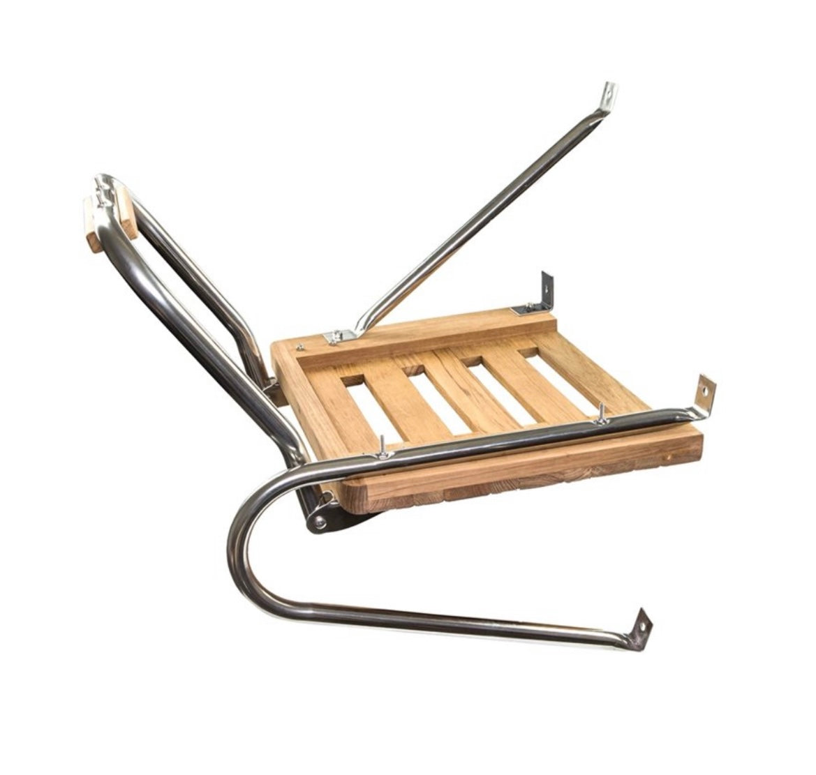 Teak Swim Platform w/ Ladder and Mounting Hardware for Boats w/ Outboard Motors