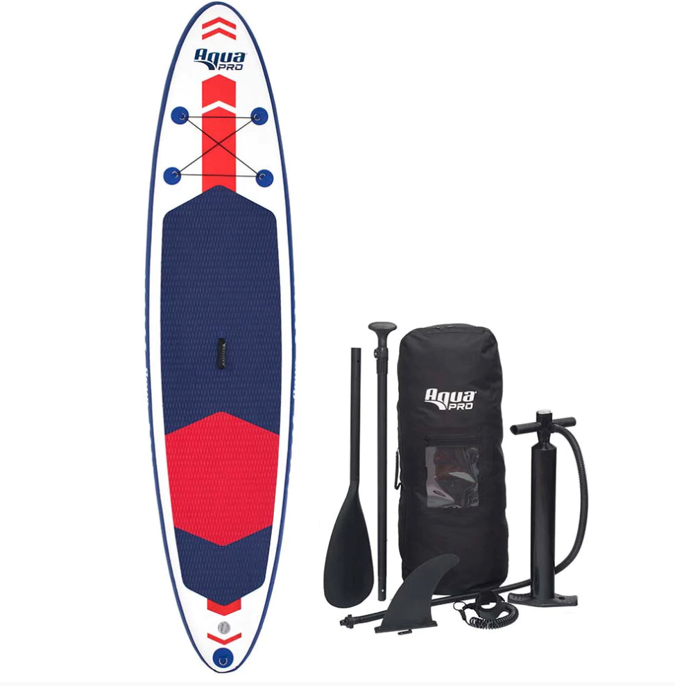 Aqua Leisure 11' Inflatable Stand-Up Paddleboard Drop Stitch w/Oversized Backpack for Board & Accessories