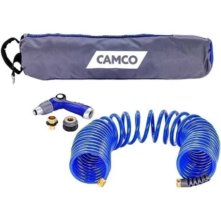 Camco 40' Coiled Hose & Spray Nozzle Kit