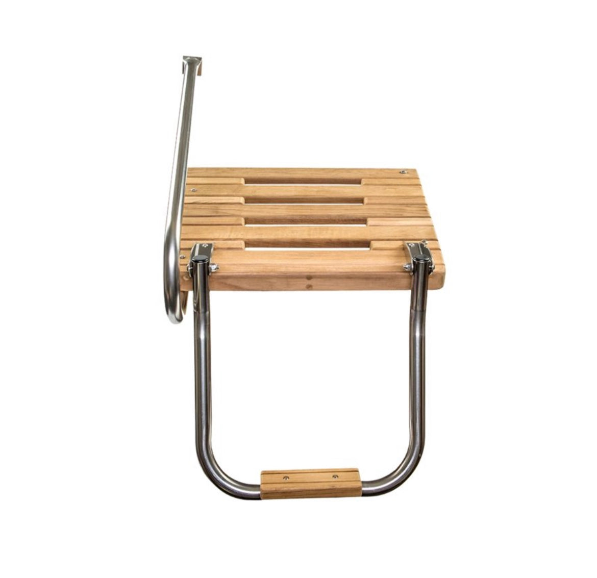 Teak Swim Platform w/ Ladder and Mounting Hardware for Boats w/ Outboard Motors