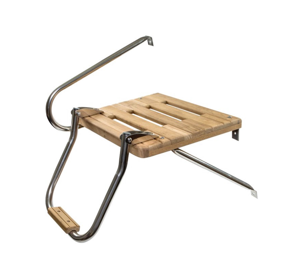 Teak Swim Platform w/ Ladder and Mounting Hardware for Boats w/ Outboard Motors
